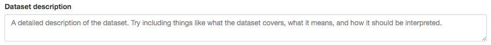 Step 8: Add a description to your dataset